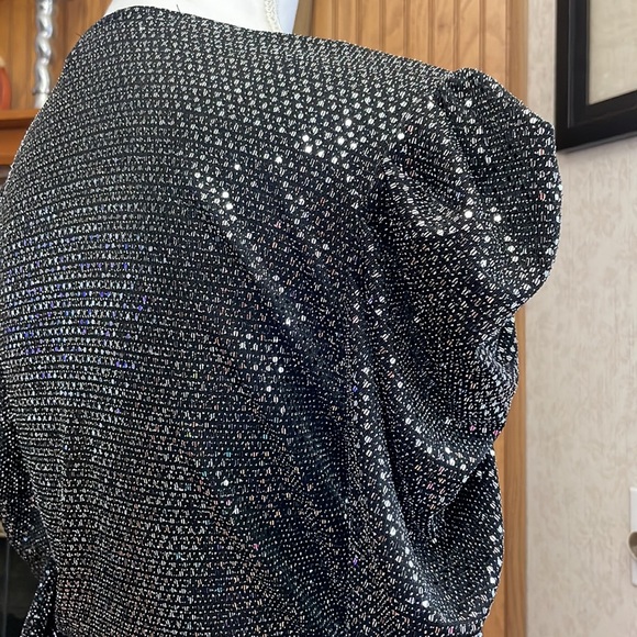 IRO LouLou Paris Women Mini Dress Black Silver Metallic Body-con Size 34 USA 2-4 - Picture 6 of 8